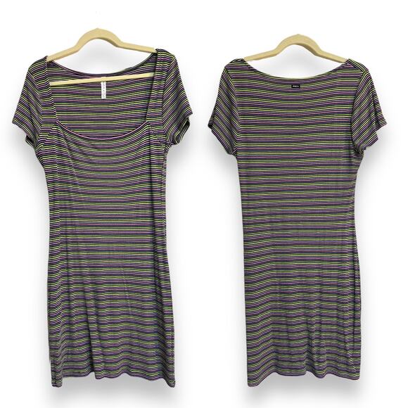 RVCA Partition Mini Rib Knit Dress Square Neck Sexy T-shirt Dress EUC - Picture 8 of 11